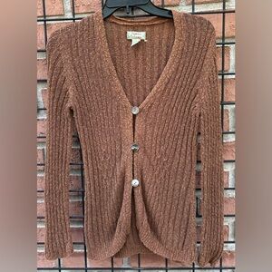 Vintage Tommy Bahama Brown Ribbed Cardigan Sweater